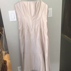 BCBG champagne strapless holiday dress